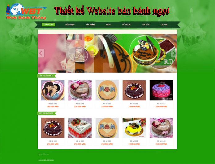 hình ảnh Website bánh ngọt