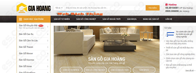 thiết kế website bán sàn gỗ chuyên nghiệp