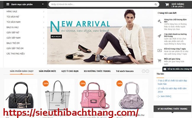 thiết kế website bán túi sách