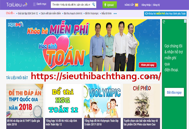 Thiết kế website bán tài liệu chia sẻ tài liệu