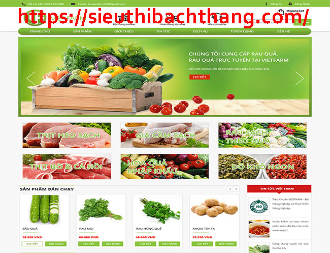 Thiết kế website bán thực phẩm sạch