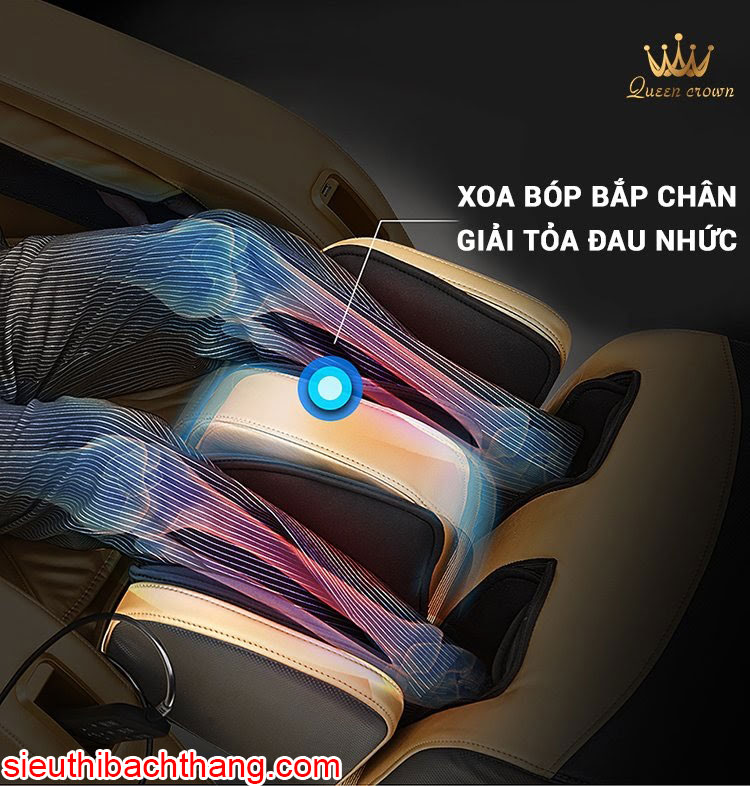 Ghe Massage Queen Crown Smart A8 Co Con Lan Bap Chan